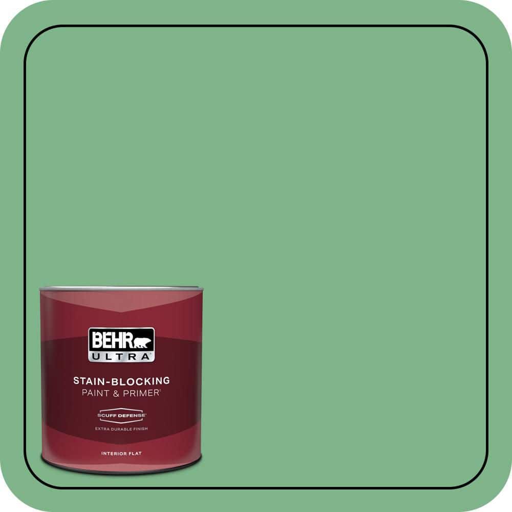BEHR ULTRA 1 qt. #460D-5 Tree Fern Extra Durable Flat Interior Paint & Primer