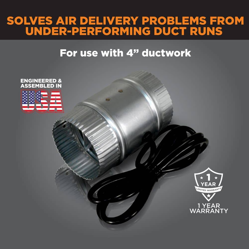 Suncourt Inductor 4 in. Corded In-Line Duct Fan (3)