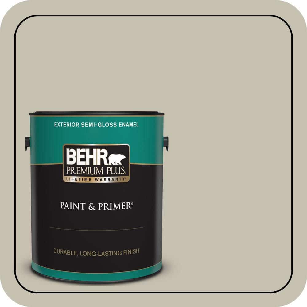 BEHR PREMIUM PLUS 1 gal. #PPU8-17 Fortress Stone Semi-Gloss Enamel Exterior Paint & Primer