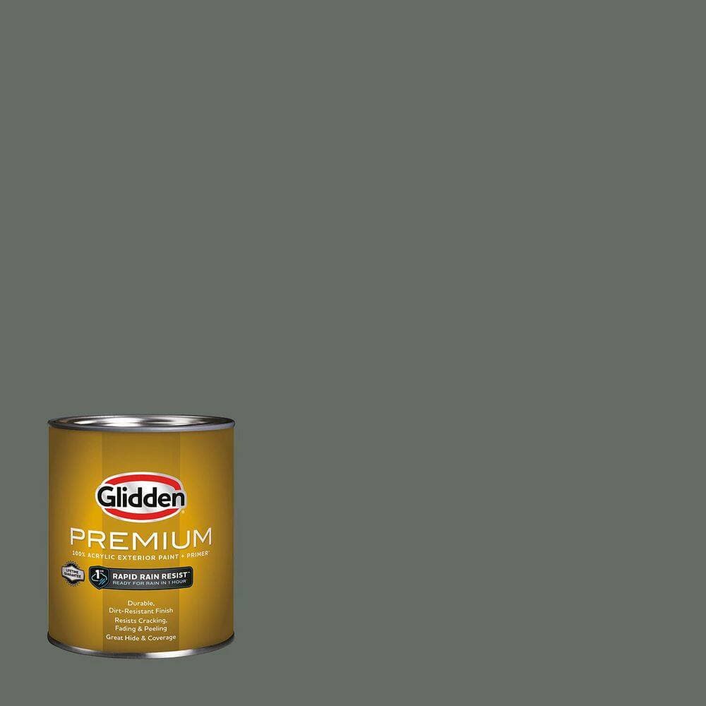 Glidden Premium 1 qt. PPG1033-6 Gunmetal Gray Flat Exterior Latex Paint