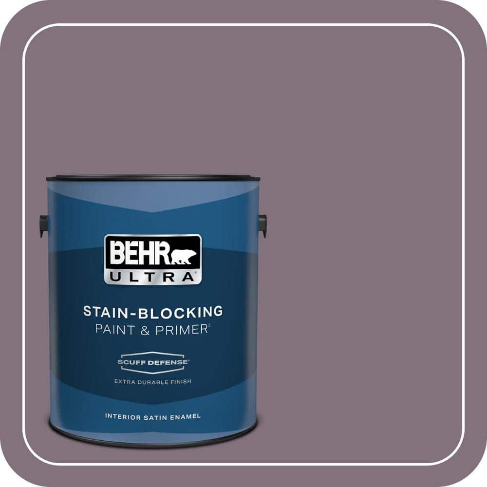 BEHR ULTRA 1 gal. #690F-6 Wine Frost Extra Durable Satin Enamel Interior Paint & Primer (1)
