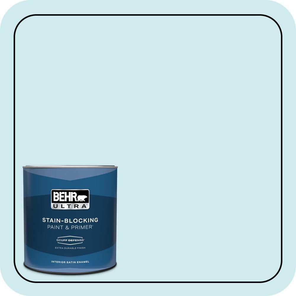 BEHR ULTRA 1 qt. #510A-2 Salty Tear Extra Durable Satin Enamel Interior Paint & Primer