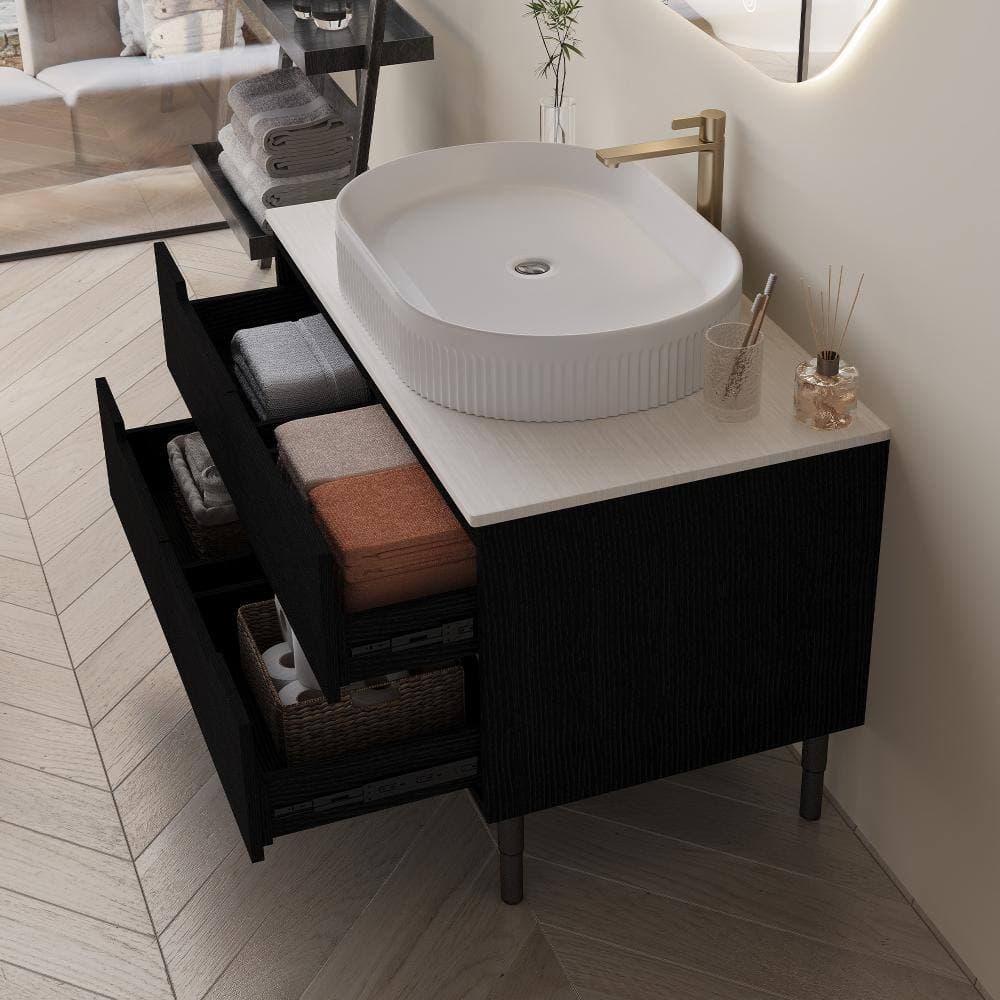 TCYO 36 in. W Freestanding/Wall-Mounted Bath Vanity in Black with White Wood Top (3)