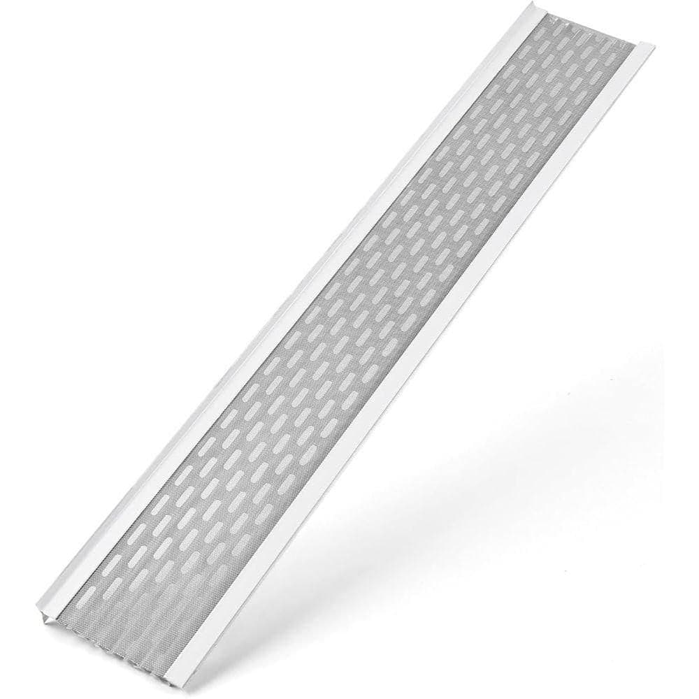 WATERLOCK DIY [6 in. x 100 ft.] Gutter Guard for K-Style and Box Gutters, Aluminum Frame and SS Mesh, High Gloss White