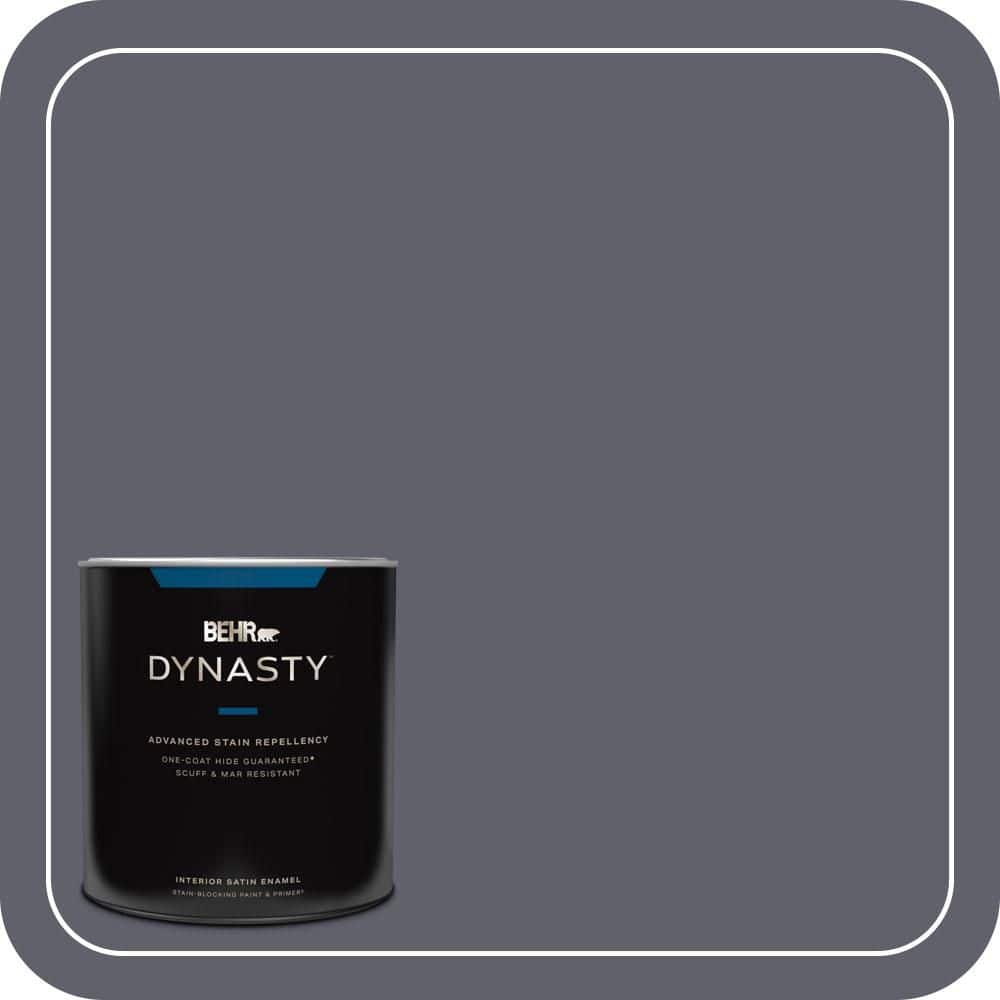 BEHR DYNASTY 1 qt. #N540-6 Script Ink One-Coat Hide Satin Enamel Interior Stain-Blocking Paint & Primer