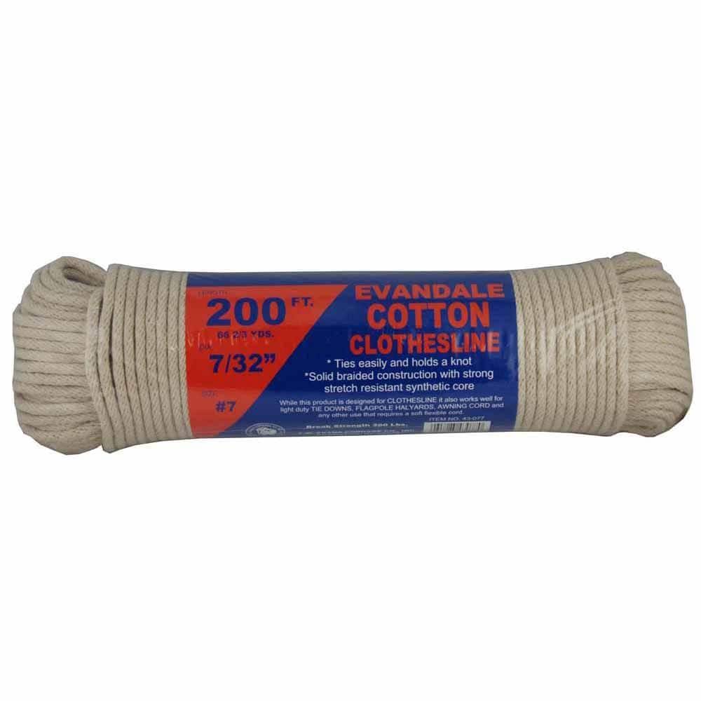 T.W. Evans Cordage 7/32 in. x 200 ft. Evandale Cotton Clothesline Hank