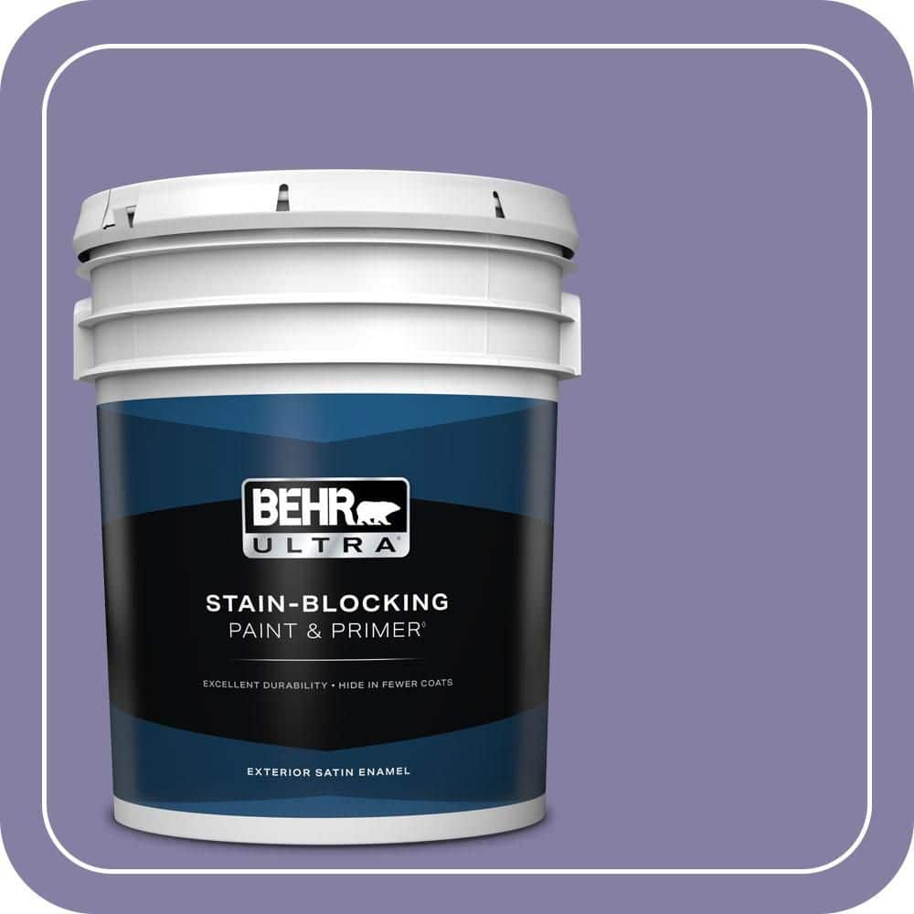 BEHR ULTRA 5 gal. #640D-6 Chinese Violet Satin Enamel Exterior Paint & Primer