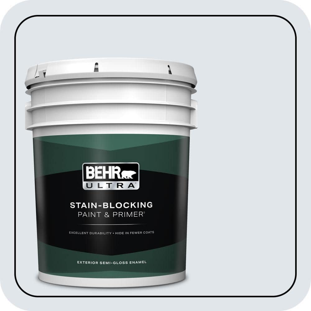 BEHR ULTRA 5 gal. #590E-1 Lavender Ice Semi-Gloss Enamel Exterior Paint & Primer