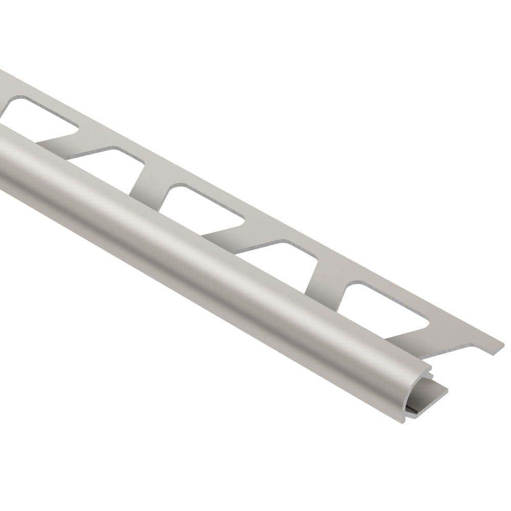 Schluter Rondec Satin Nickel Anodized Aluminum 3/8 in. x 8 ft. 2-1/2 in. Metal Bullnose Tile Edging Trim (2)