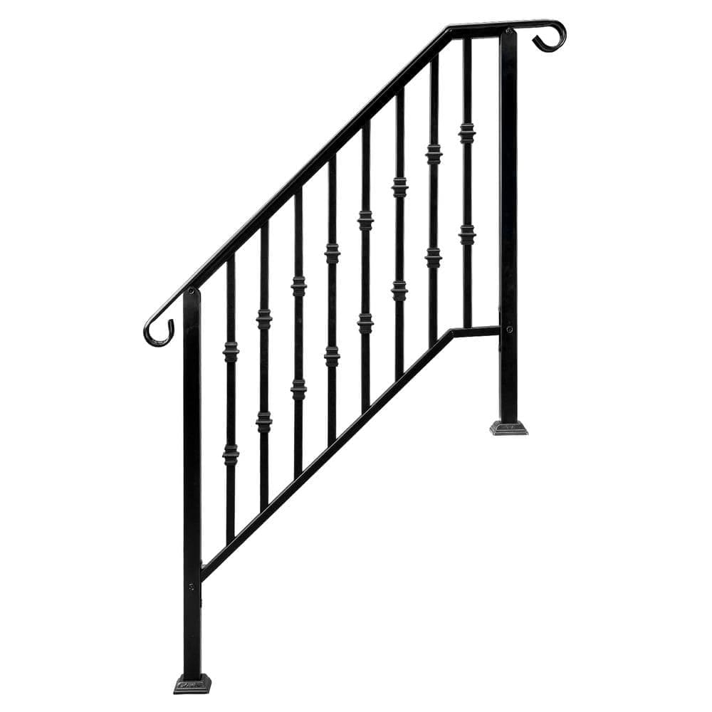 Karl home 70 in. x 51 in. Black Galvanized Iron Railing Kit