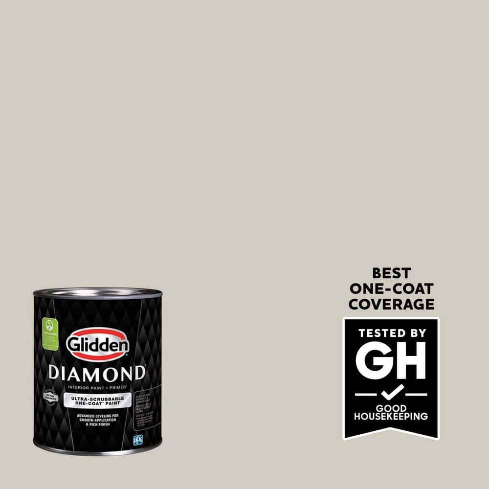 Glidden Diamond 1 qt. PPG1025-3 Whiskers Satin Interior Paint with Primer (1)