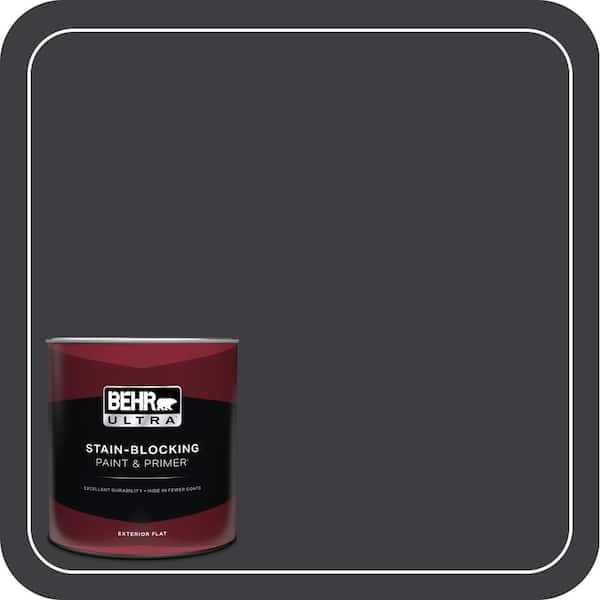 BEHR ULTRA 1 qt. #PPH-34 Black Smoke Flat Exterior Paint & Primer (2)