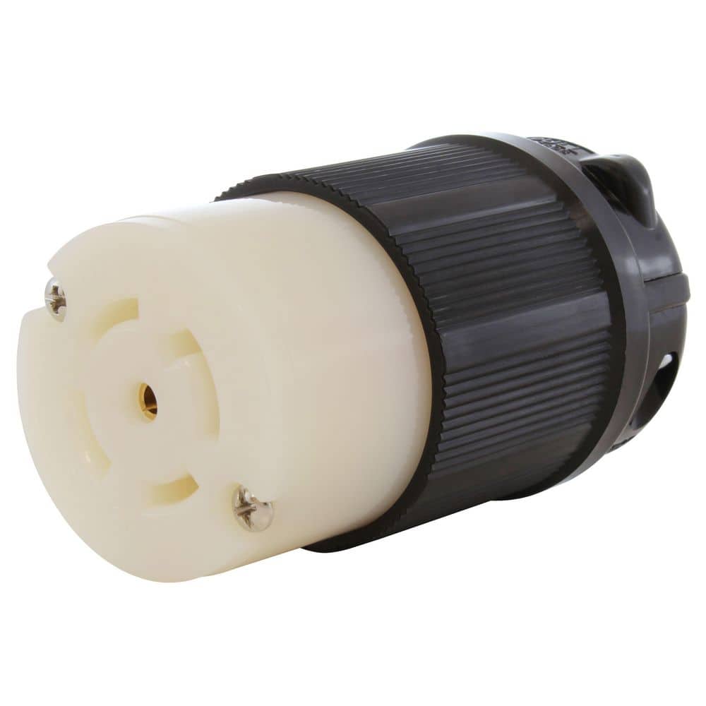 AC WORKS NEMA L22-30R 30A 3-Phase Y 277/480V 5-Prong Locking Female Connector in Black with UL, C-UL Approval (1)