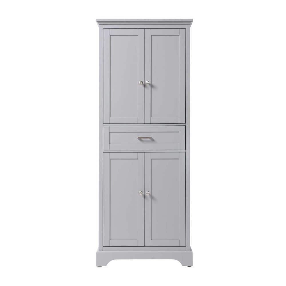 TIMELESS HOME 20 in. W x 72 in. D x in. H Gray Freestanding Linen Cabinet (1)