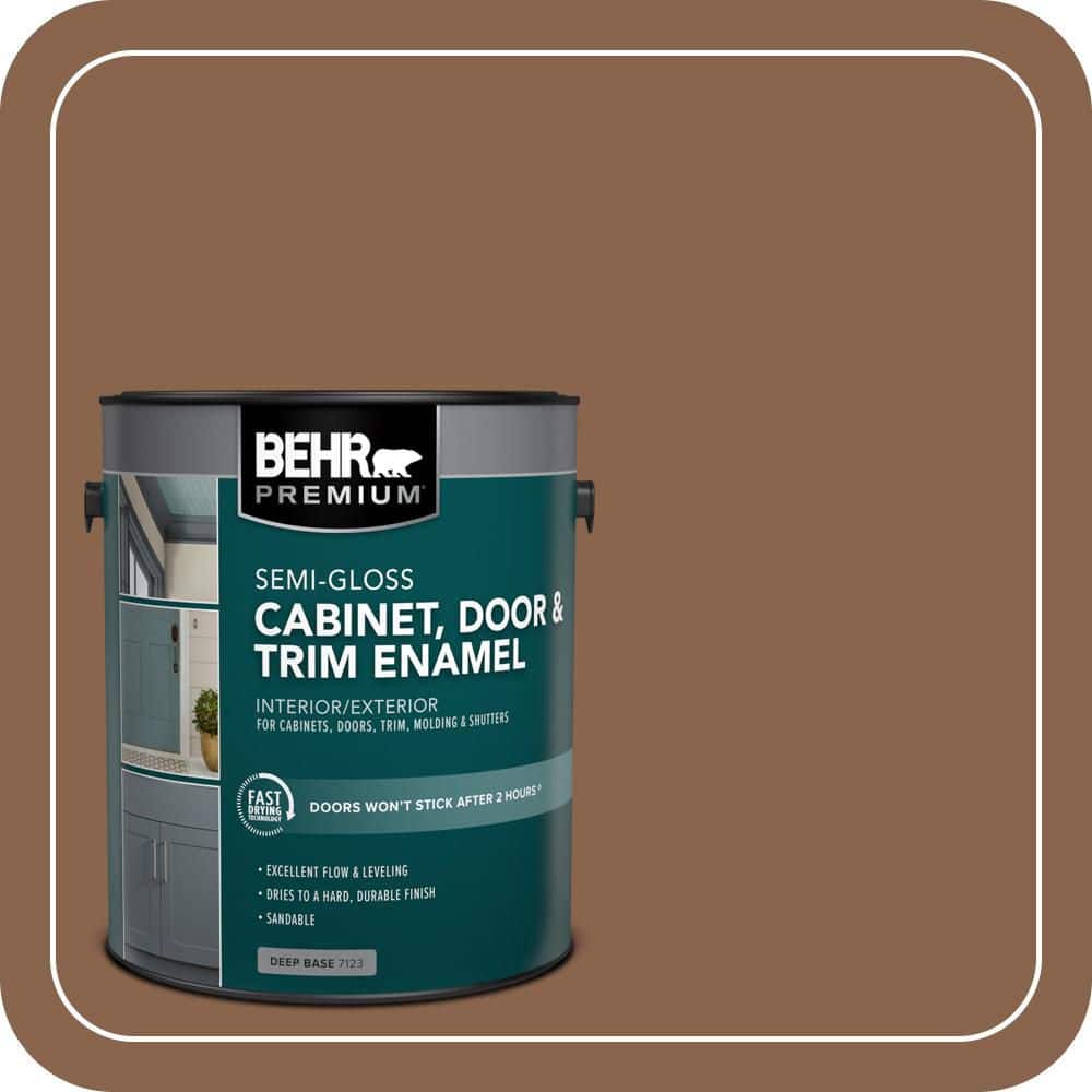 BEHR PREMIUM 1 gal. #S220-7 Molasses Semi-Gloss Enamel Interior/Exterior Cabinet, Door & Trim Paint