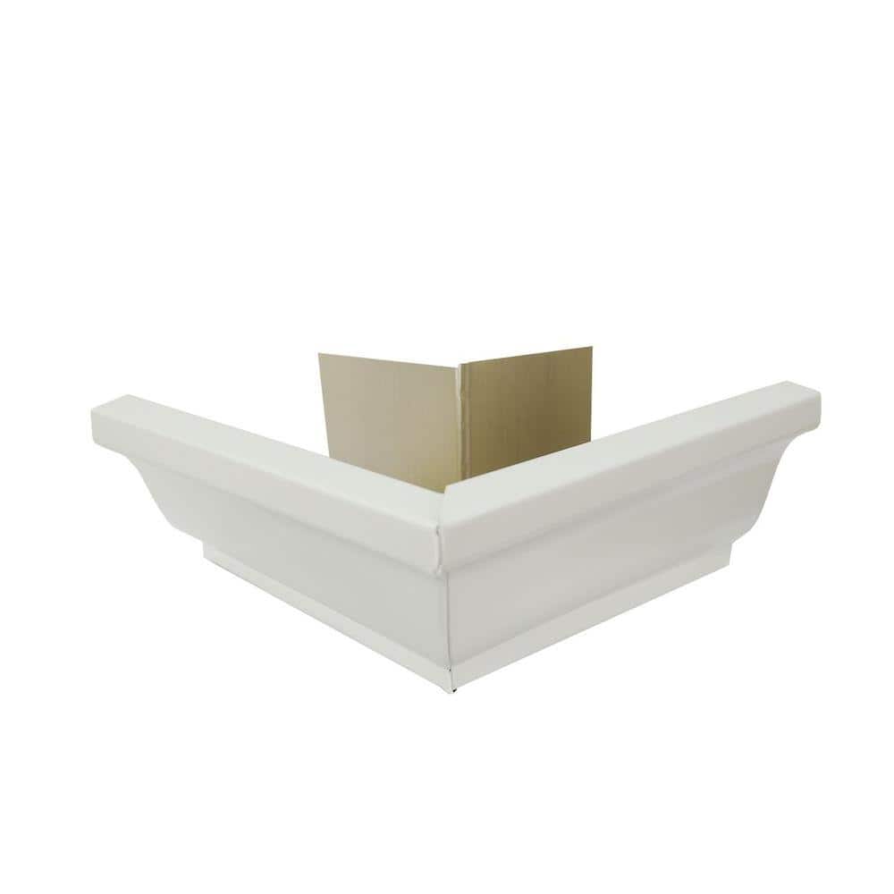Amerimax Home Products 6 in. White Aluminum K-Style Outside Gutter Miter 90°