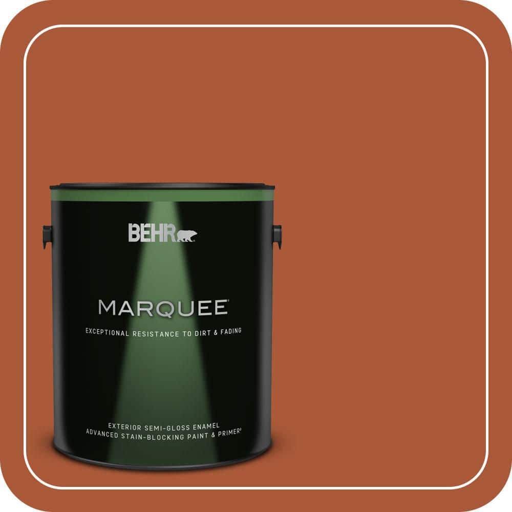 BEHR MARQUEE 1 gal. #S-H-220 Summer Heat Semi-Gloss Enamel Exterior Paint & Primer