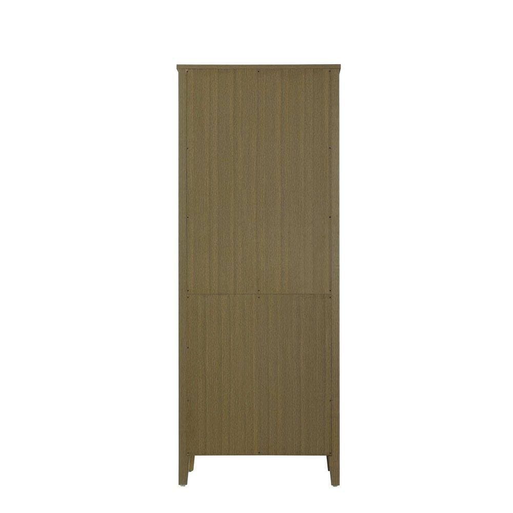 TIMELESS HOME 28 in. W x 18 in. D x 72 in. H Chestnut Brown Freestanding Linen Cabinet (2)