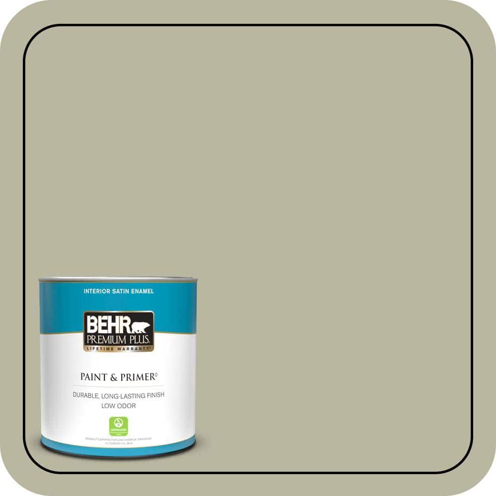 BEHR PREMIUM PLUS #QE-34 Court Green Interior/Exterior Paint & Primer Color Sample