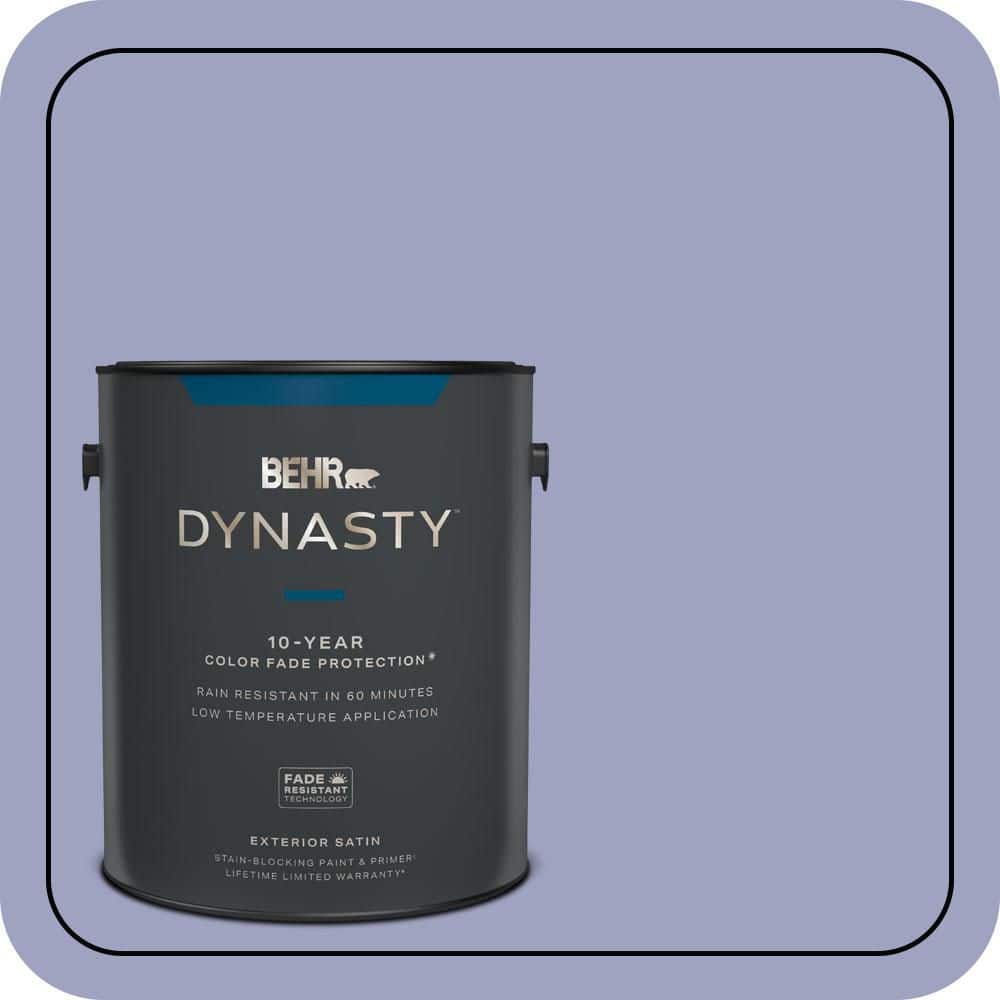 BEHR DYNASTY 1 gal. #630D-4 Ruffled Iris Satin Enamel Exterior Stain-Blocking Paint & Primer