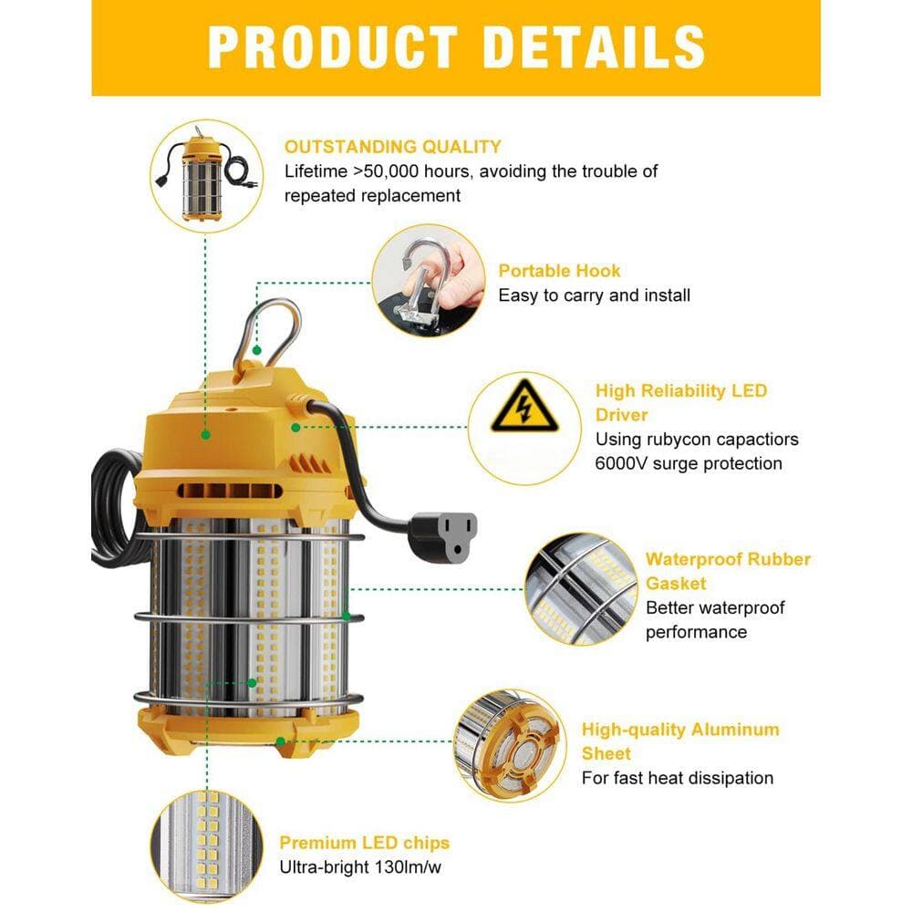 BeamBox Temporary 120-Volt 13000 Lumen LED Hanging Work Light Plug-In (3)