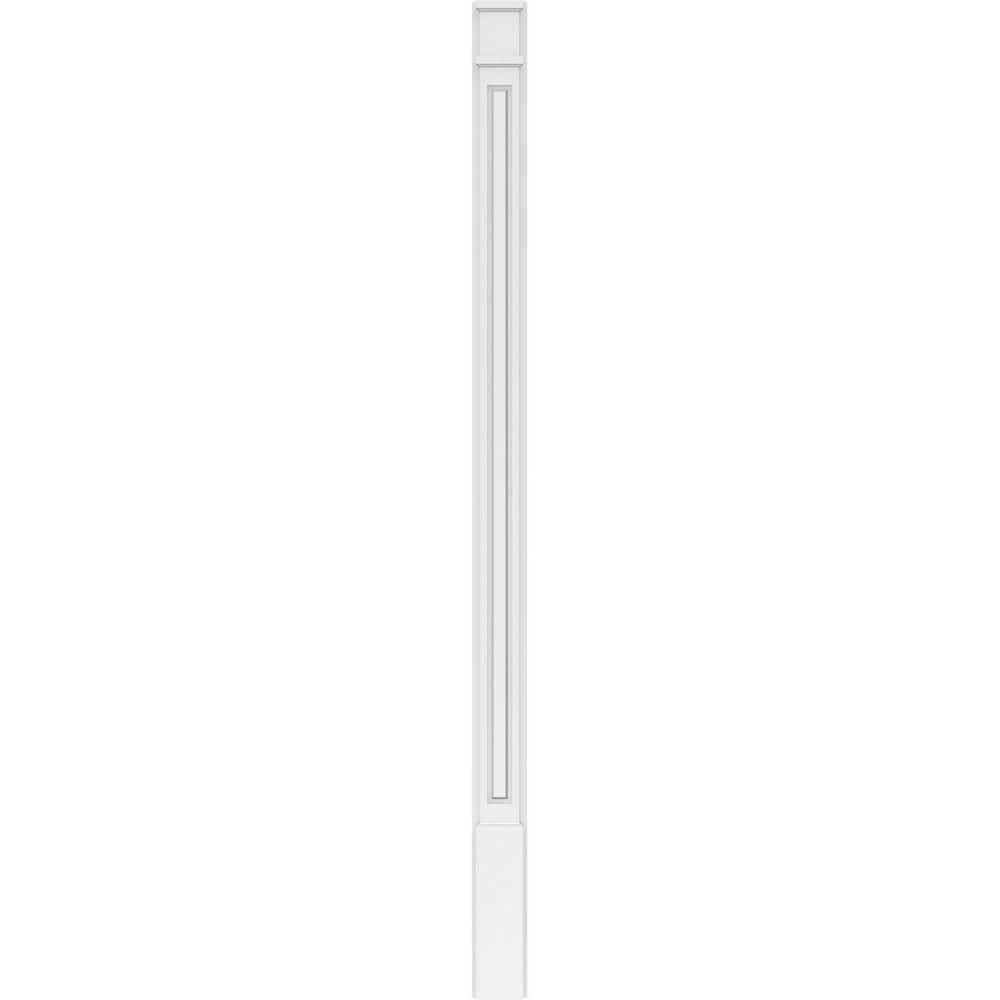 Ekena Millwork 2 in. x 5 in. x 90 in. Raised Panel PVC Pilaster Moulding with Decorative Capital and Base (Pair) (3)