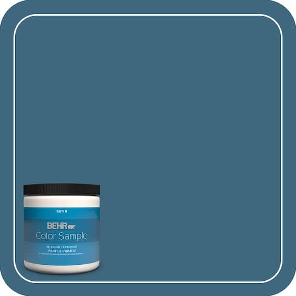 BEHR PREMIUM PLUS 8 oz. #MQ5-61 Ocean Storm Satin Enamel Interior/Exterior Paint & Primer Color Sample (2)