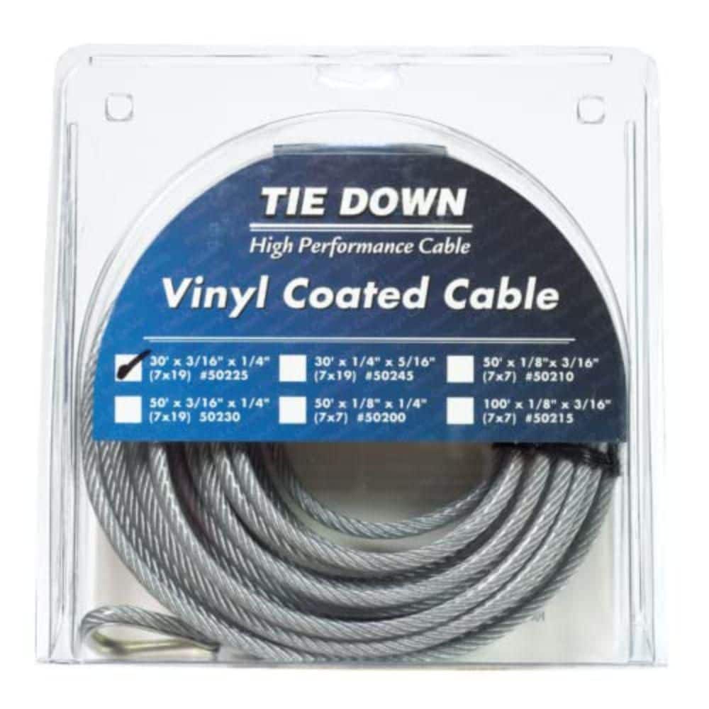 Tie Down 30 ft. 3/16 in. ID x 1/4 in. OD Galvanized Cable Roof Safety Tool
