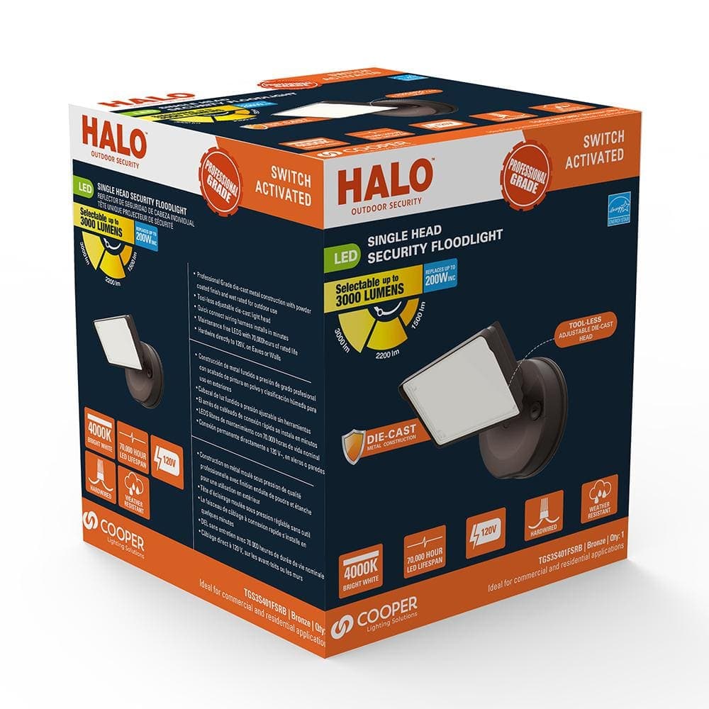 HALO TGS 120-Watt 90° Bronze Outdoor Integrated LED Flood Light (3)