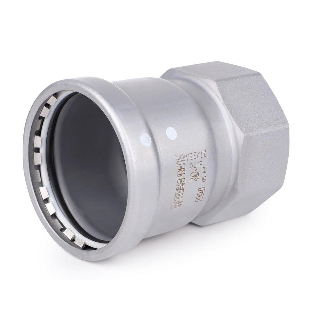 T TITANPRESS 2-1/2 in. Carbon Steel Press x FPT Female Adapter XL FKM Mechanical