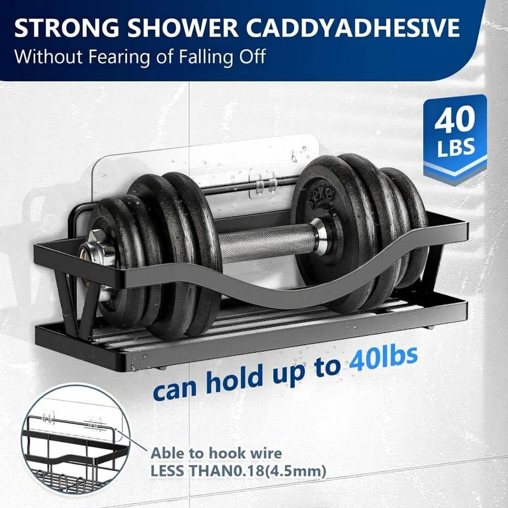 Unbranded 9 Pack Brushed Nickel Adhesive Replacement Hook Strips for Shower Caddy Basket Shelf Soap Holder No Drill (3)