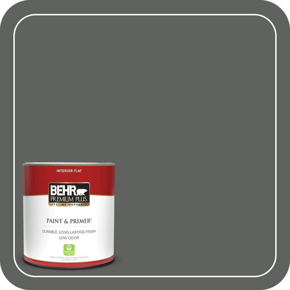 BEHR PREMIUM PLUS #N460-6 Hematite Flat Low Odor & Primer