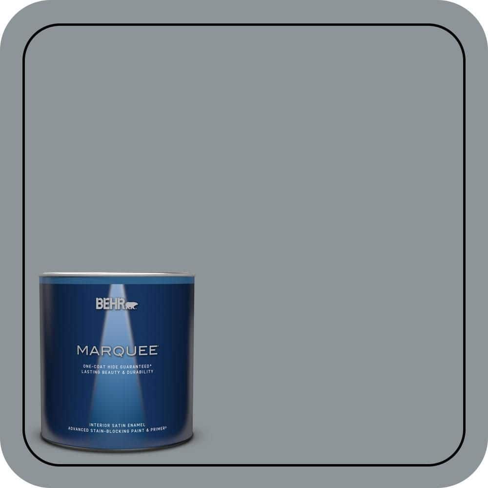 BEHR MARQUEE 1 qt. #N450-4 Moonquake One-Coat Hide Satin Enamel Interior Paint & Primer