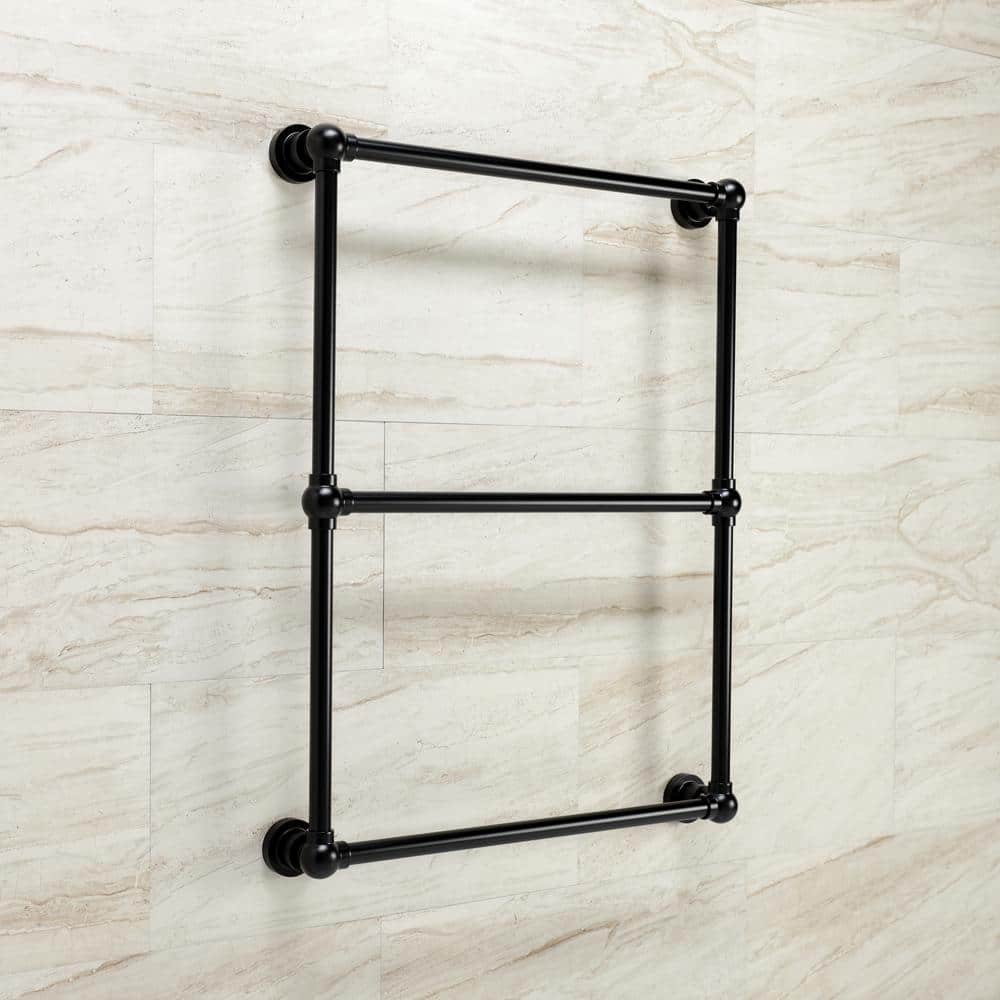 Kingston Brass Palatine 3-Bar Wall Mount Towel Rack in Matte Black (2)