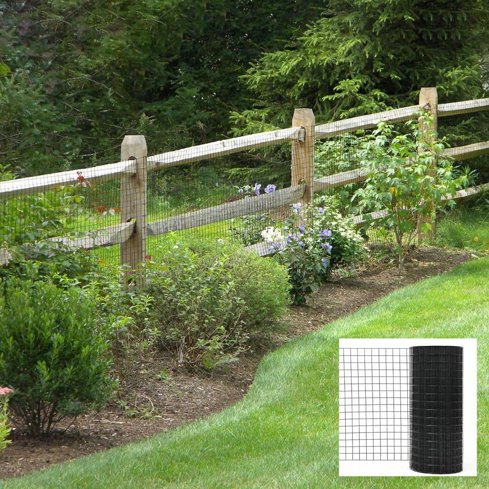 WRIGHTMASTER 1/2 in. x 3 ft. x 100 ft. 19-Gauge Black Vinyl Coated Hardware Cloth for Chicken Coop and Home Improvement (3)