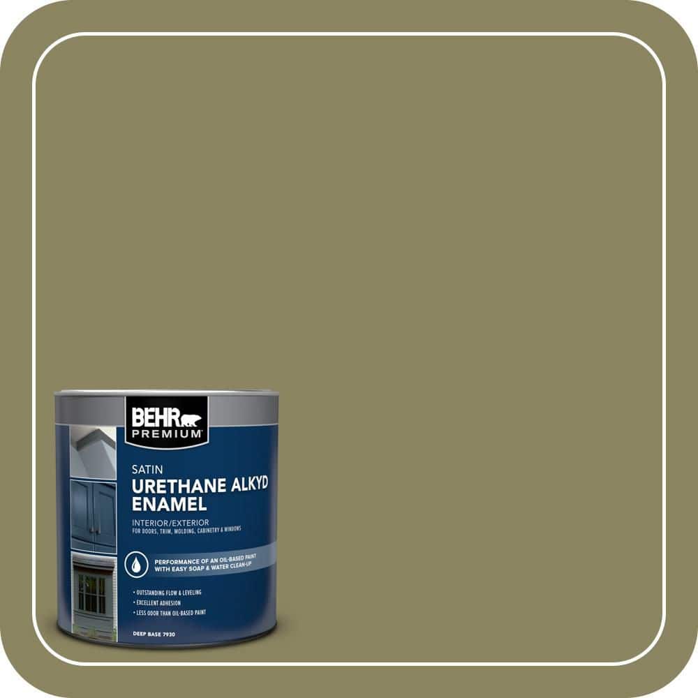 BEHR PREMIUM 1 qt. #S350-5 Green Scene Satin Enamel Urethane Alkyd Interior/Exterior Paint (1)