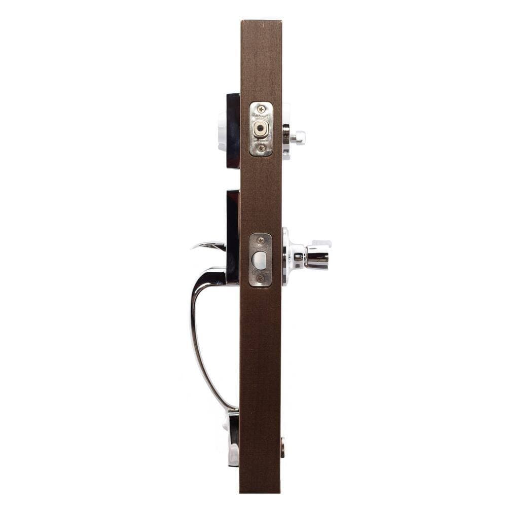 Copper Creek Craftsman Polished Stainless Door Handleset with Left Hand Scandinavian Handle Trim (3)