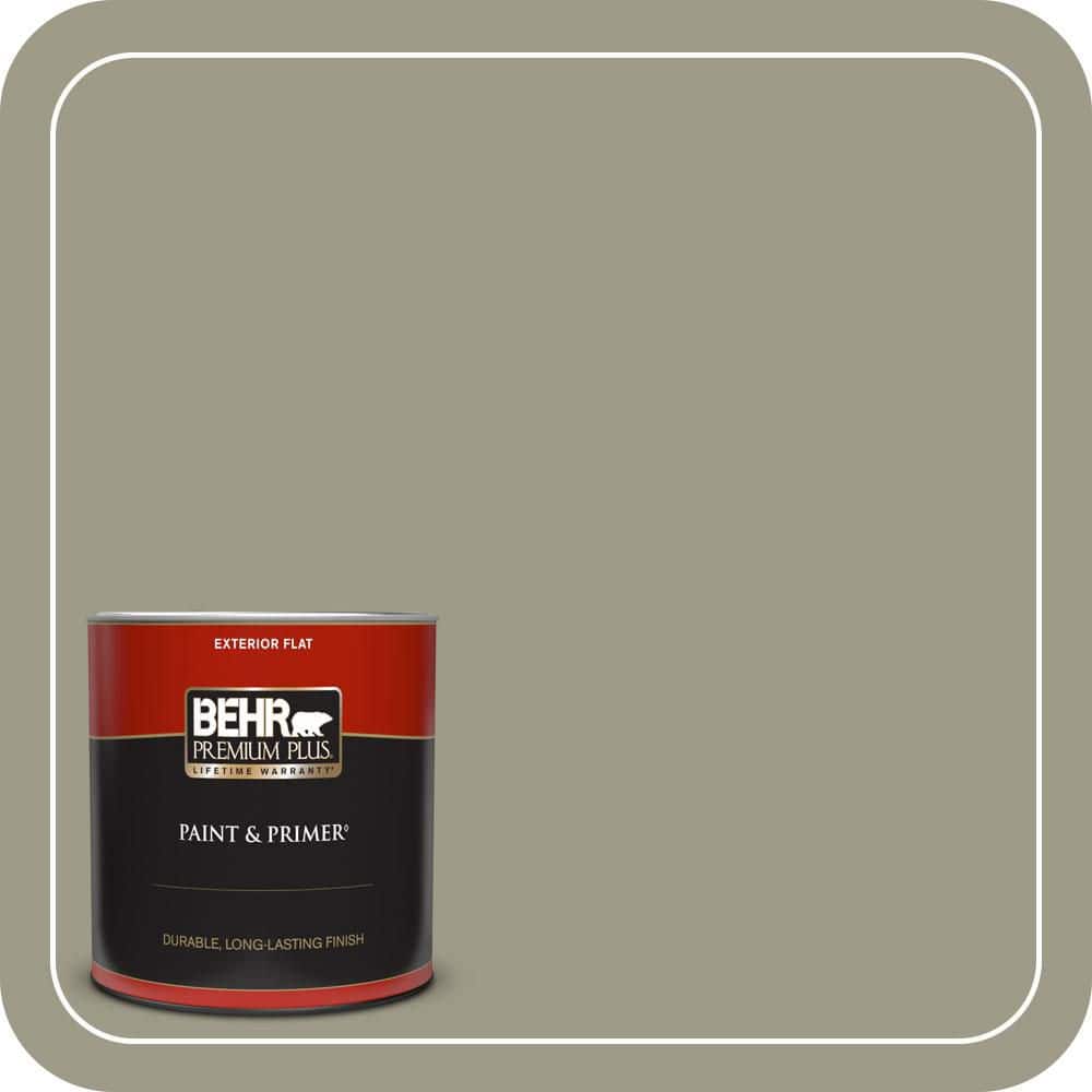 BEHR PREMIUM PLUS 1 qt. #MQ6-26 Milk Thistle Flat Exterior Paint & Primer
