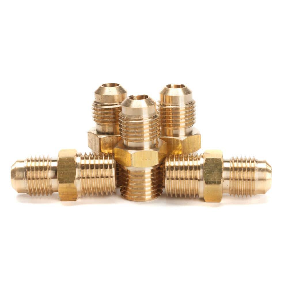 LTWFITTING 5/16 in. Flare x 1/4 in. MIP Brass Adapter Fitting (5-Pack) (2)