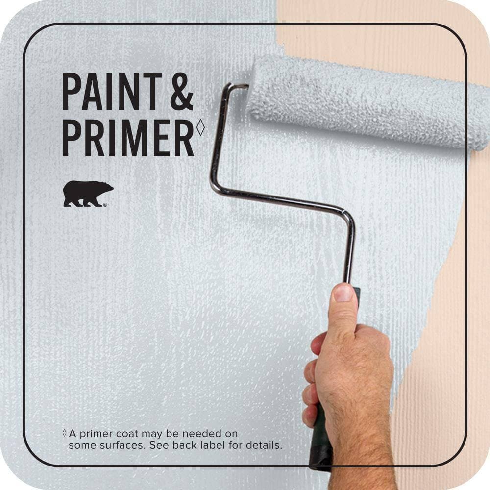BEHR PREMIUM PLUS 1 qt. #590C-1 Morning Haze Satin Enamel Exterior Paint & Primer (3)