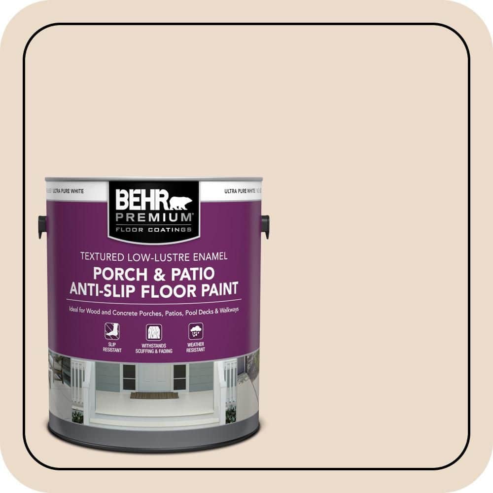 BEHR PREMIUM 1 gal. #BWC-22 Lambskin Textured Low-Lustre Enamel Interior/Exterior Porch and Patio Anti-Slip Floor Paint (1)