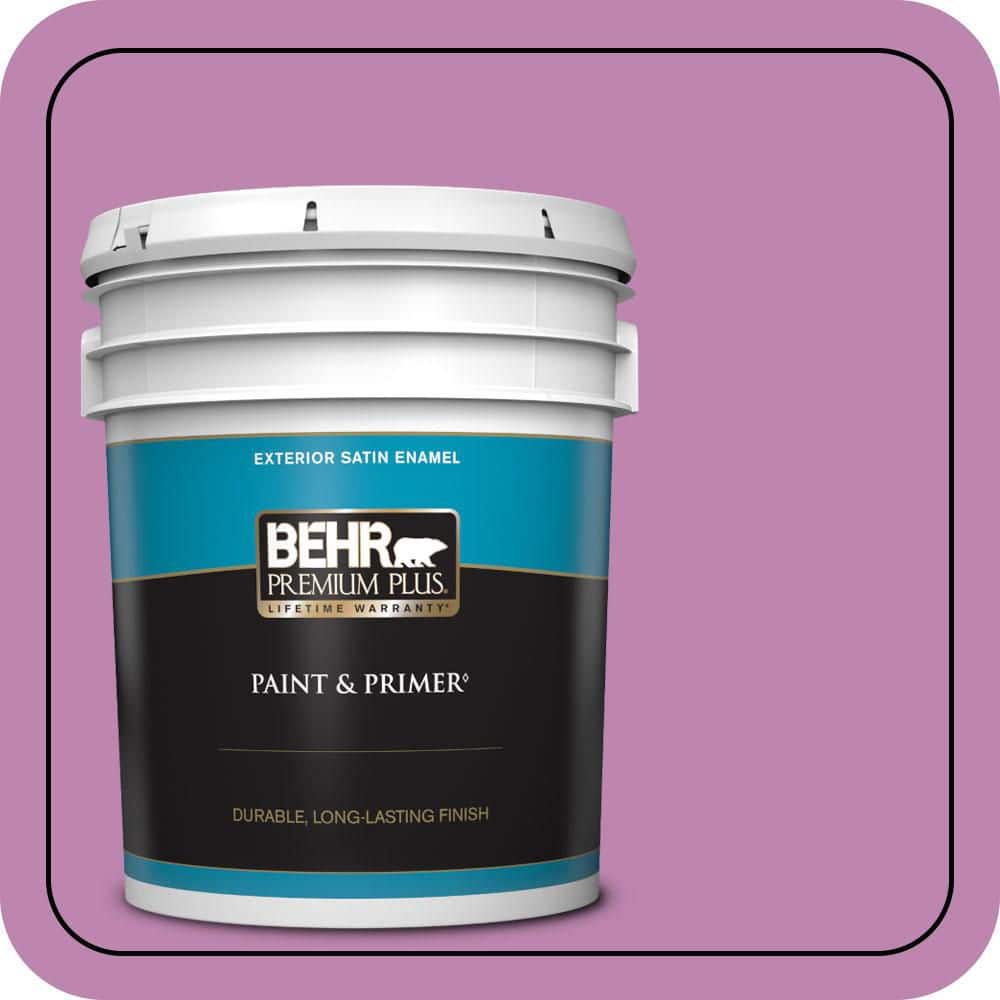 BEHR PREMIUM PLUS 5 gal. #MQ4-60 Joie De Vivre Satin Enamel Exterior Paint & Primer