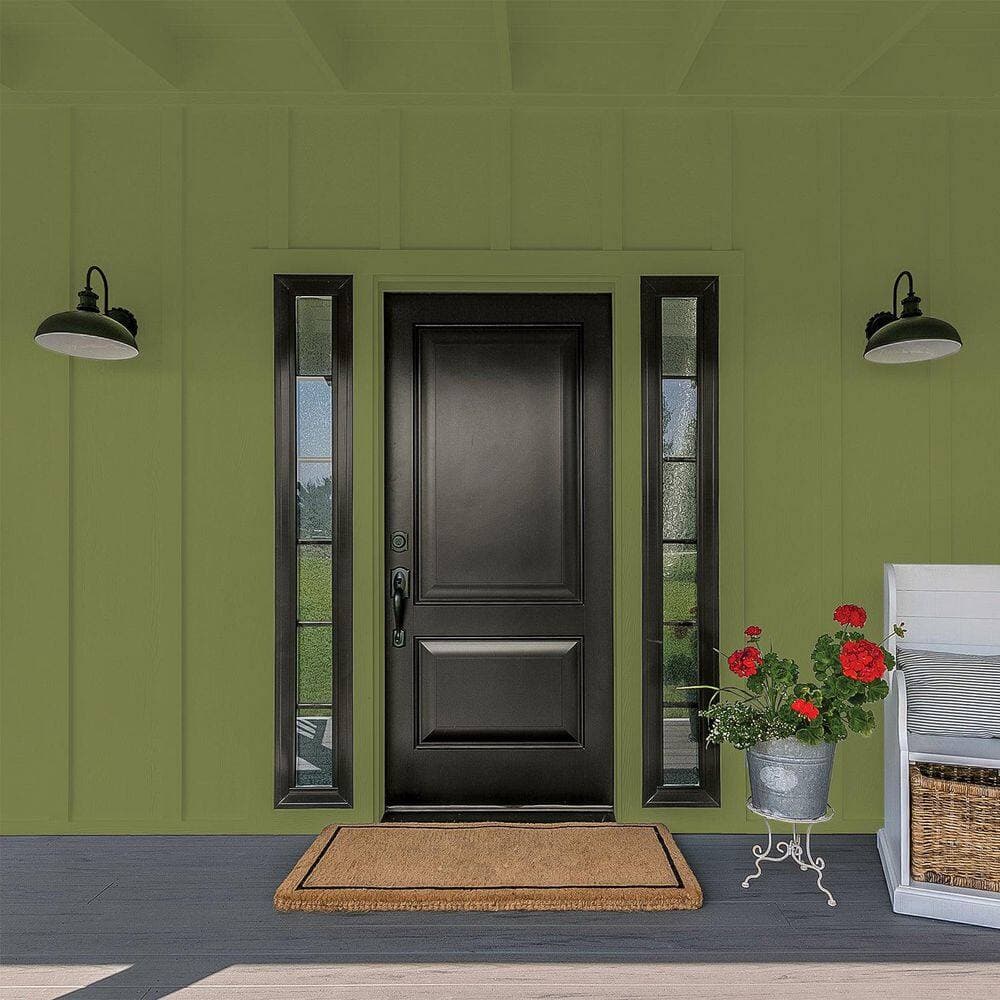 Glidden Premium 5 gal. PPG1122-7 Oakmoss Flat/Matte Exterior Paint (4)