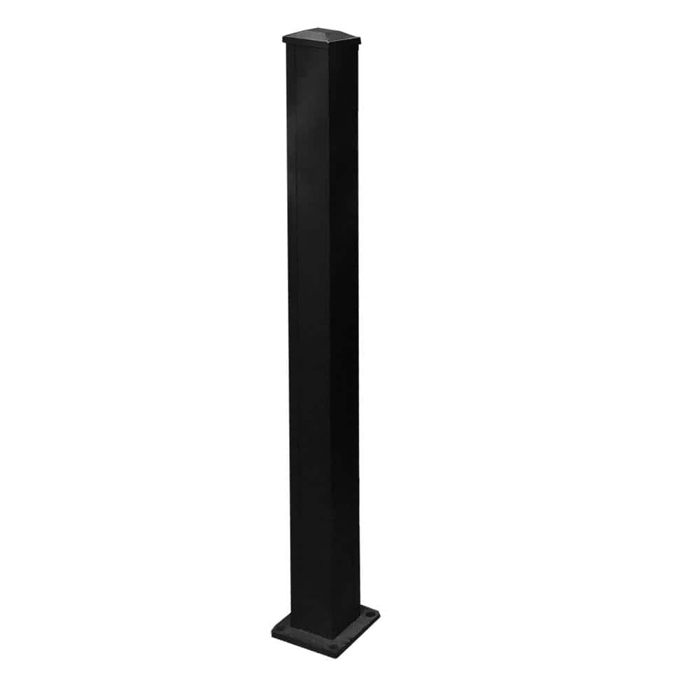 Weatherables Arlington 3 in. x 3 in. x 45 in. Textured Black Aluminum Post Kit