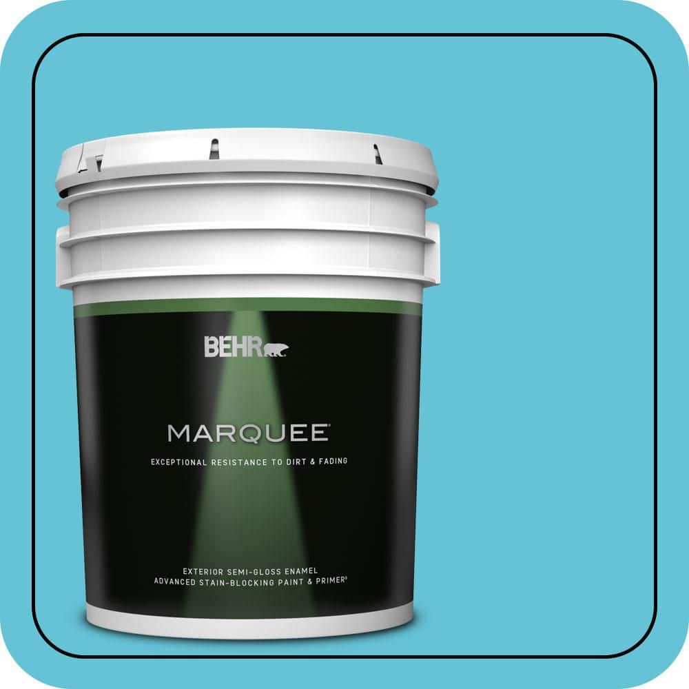 BEHR MARQUEE 5 gal. #P480-4 Rushing Stream Semi-Gloss Enamel Exterior Paint & Primer