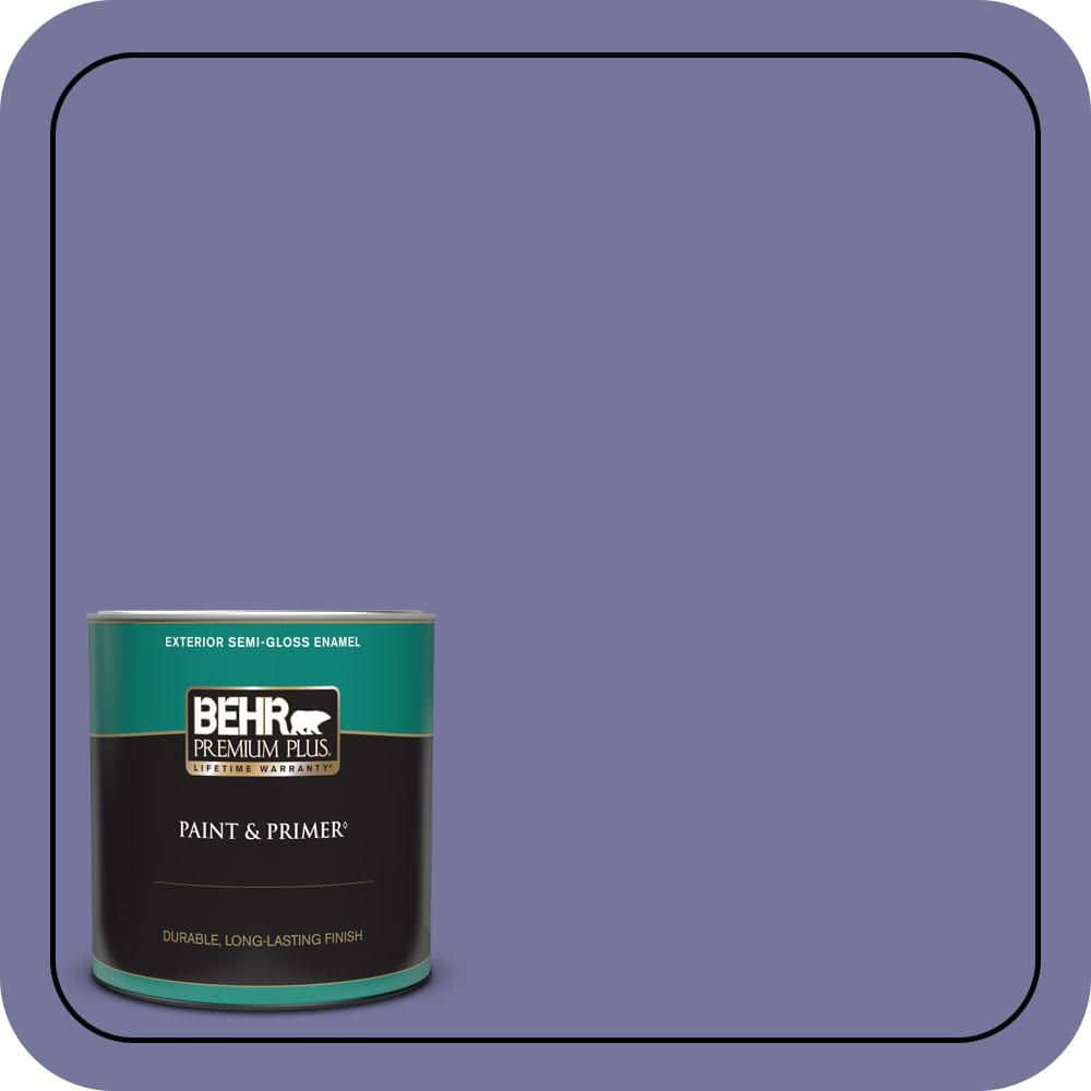 BEHR PREMIUM PLUS 1 qt. #M550-6 Kimono Violet Semi-Gloss Enamel Exterior Paint & Primer
