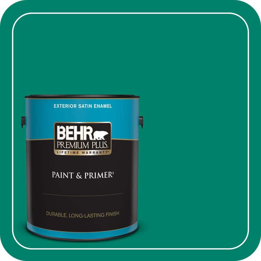 BEHR PREMIUM PLUS 1 gal. #T16-03 Emperors Silk Satin Enamel Exterior Paint & Primer