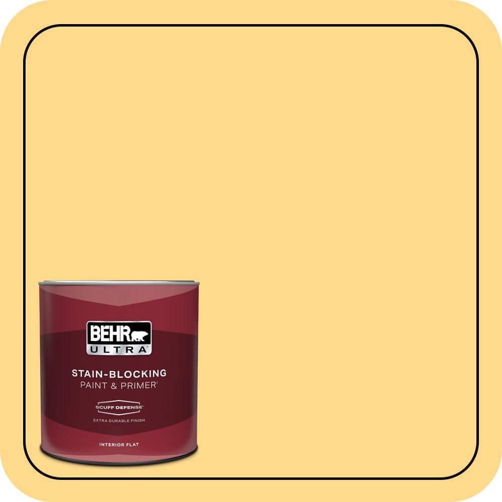 BEHR ULTRA 1 qt. #P270-4 Egg Cream Extra Durable Flat Interior Paint & Primer (1)
