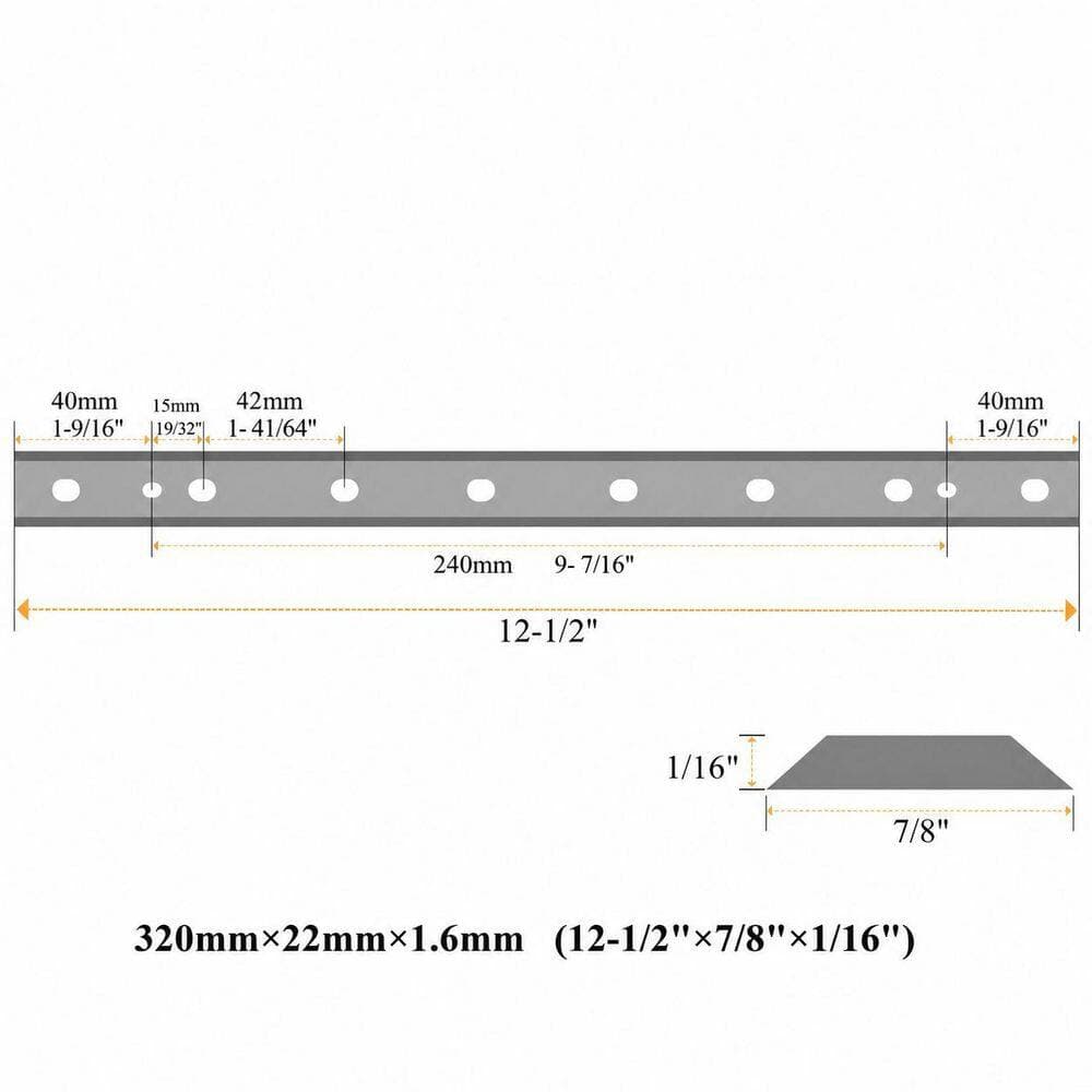 LAIFUCAM 12-1/2 in. High Speed Steel Planer Blades with Double Sided Edge for Planer Knives Compatible 9 Pack (3)