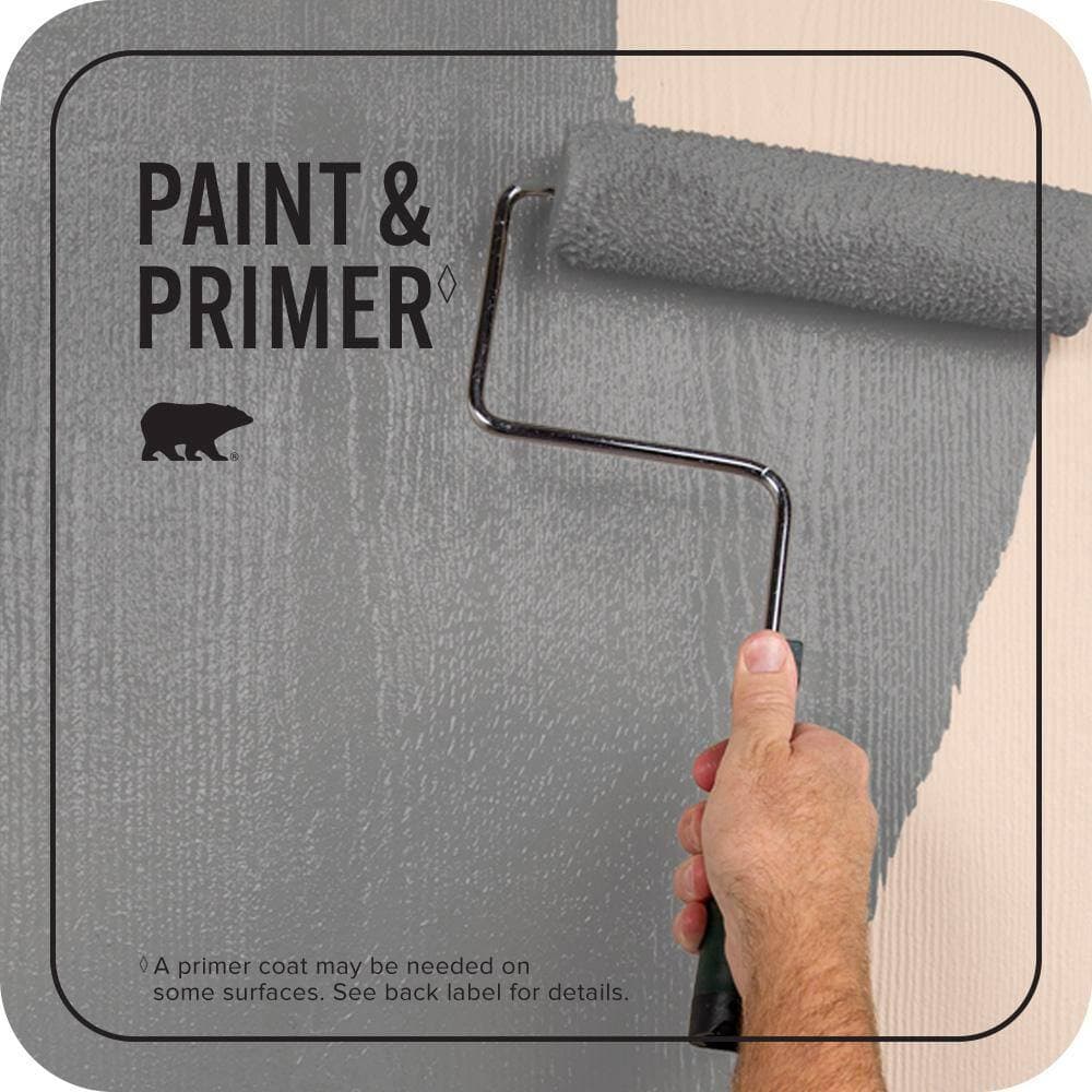 BEHR PREMIUM PLUS 5 gal. #PPU26-04 Falcon Gray Satin Enamel Exterior Paint & Primer (3)
